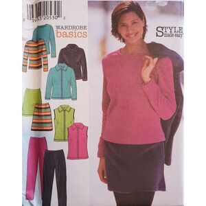 Vintage 90s Style Pattern 2860 Uncut Fleece Knit Shirt Jacket Vest Pants A 6-16